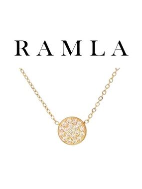 RAMLA Lola APRIL Birthstone Necklace 14K Gold PVD Plated and White Crystals NEW